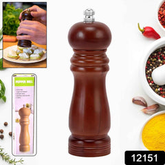 Wooden Pepper Mill – Adjustable Ceramic Grinder | Grippy