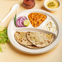 4 Compartment Disposable Food Serving Plate – Set of 10