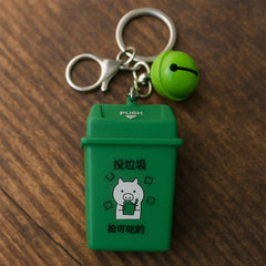 Trash Can Keychain – Durable Plastic Mini Recycle Bin Charm