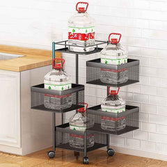 Kitchen Trolley – 4-Layer Metal Organizer for Fruits & Veggies | Tidy Table