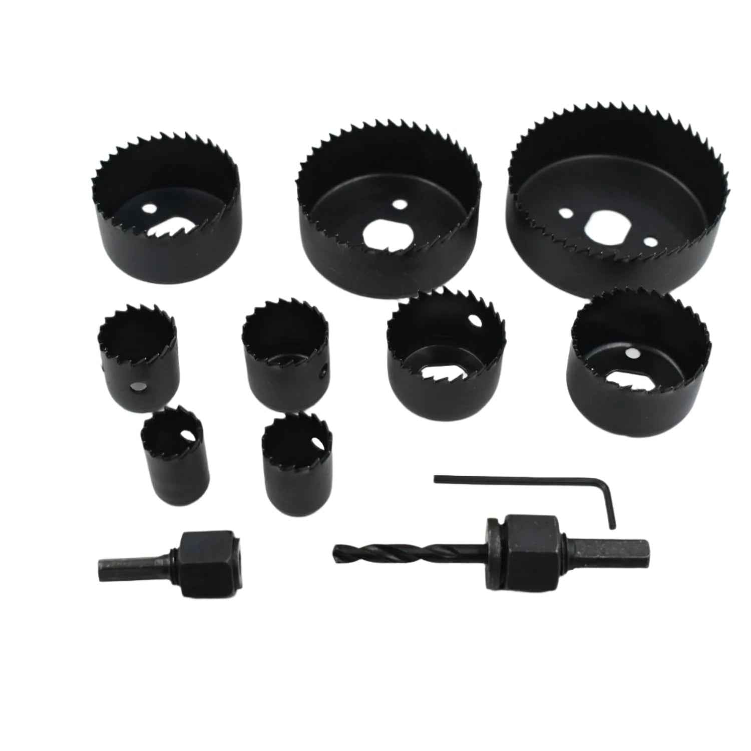 Hole Saw Kit 19-64mm – Carbon Steel Wood Drilling | BoltForce