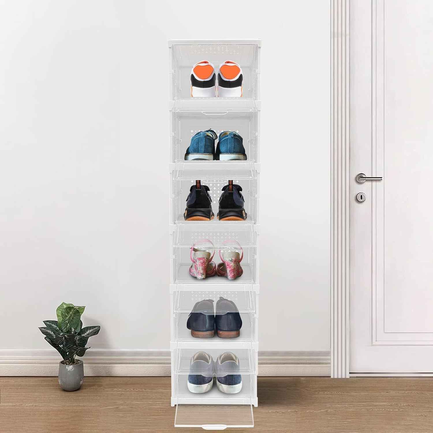 6-layer stackable storage cart in a modern kitchen, neatly organizing essentials.