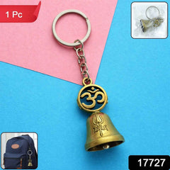 Om Symbol Keychain – Antique Brass Temple Bell Design