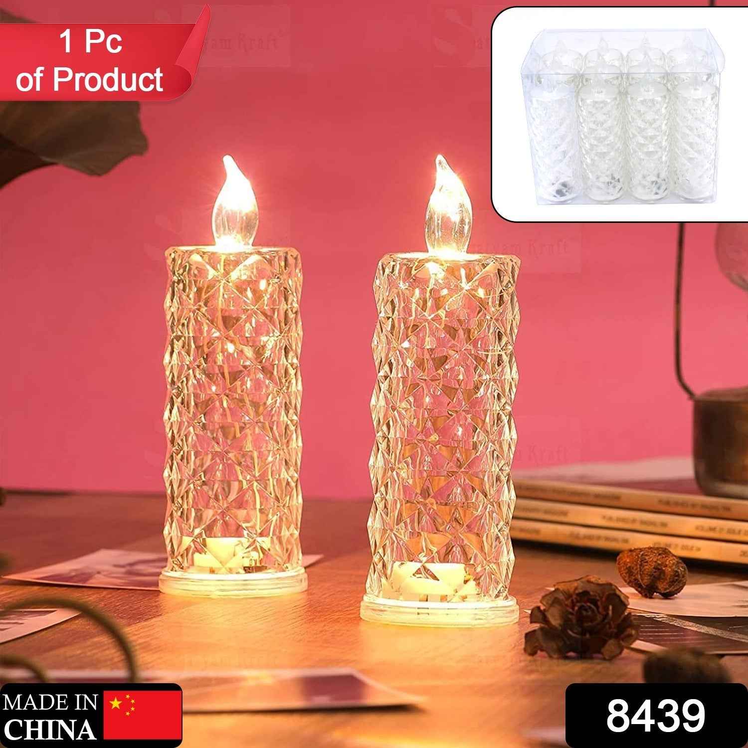 LED Rose Candle – Flameless Acrylic Decorative Lights | Giftoiza
