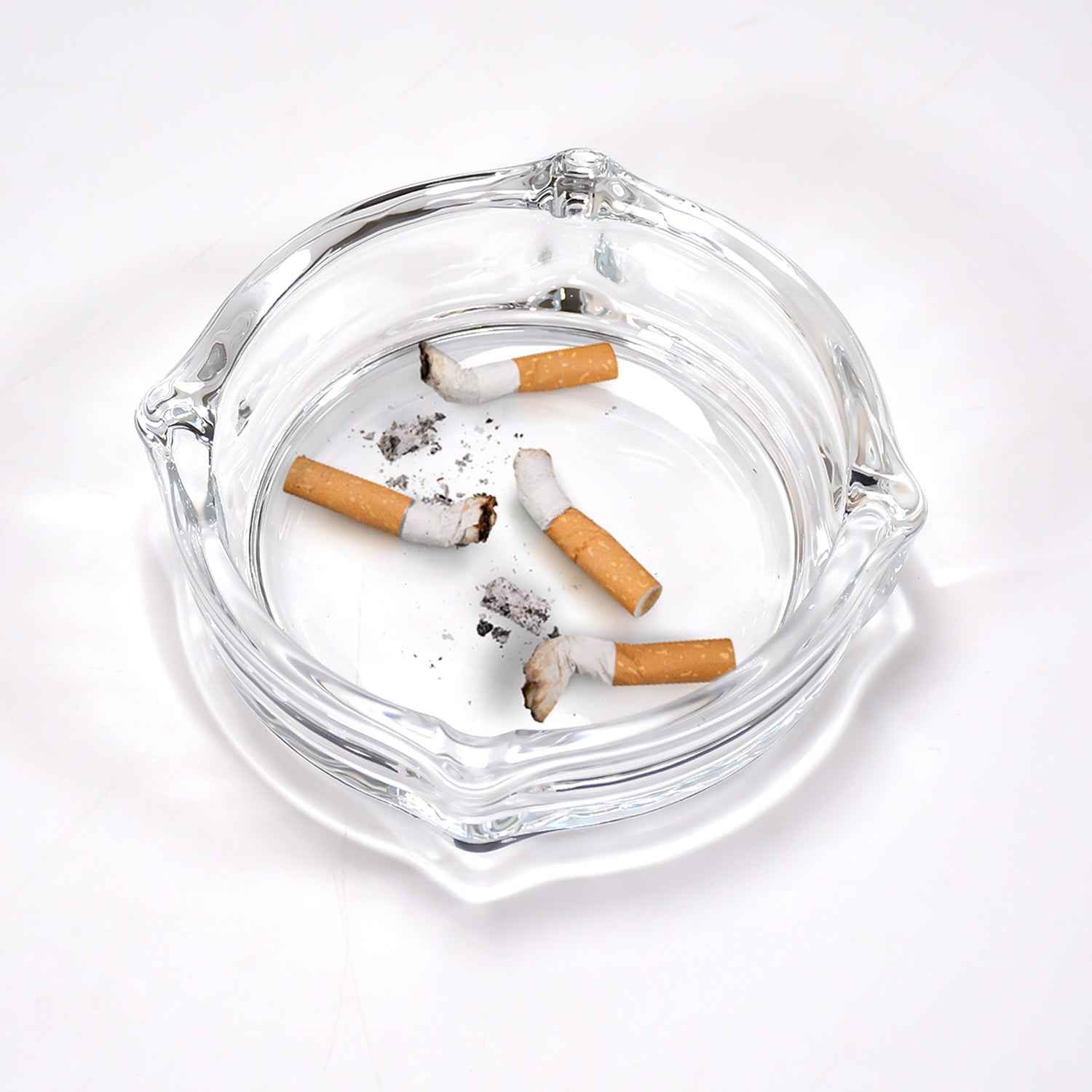Crystal Glass Ashtray – Elegant Round Design for Home & Office | Styleva