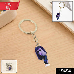 Big Cartoon Character Keychain – Bold Acrylic & Metal Charm