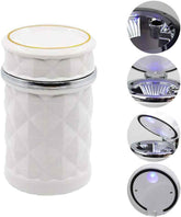 Car Cupholder Ashtray – LED Light, Lid & Portable Bin | Velvet Wheels