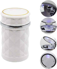 Car Cupholder Ashtray – LED Light, Lid & Portable Bin | Velvet Wheels