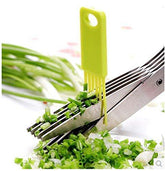 Stainless steel 5-blade herb scissors for kitchen use
