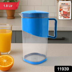 Plastic Water Jug 1.8 Litre – BPA-Free with Lid & Handle