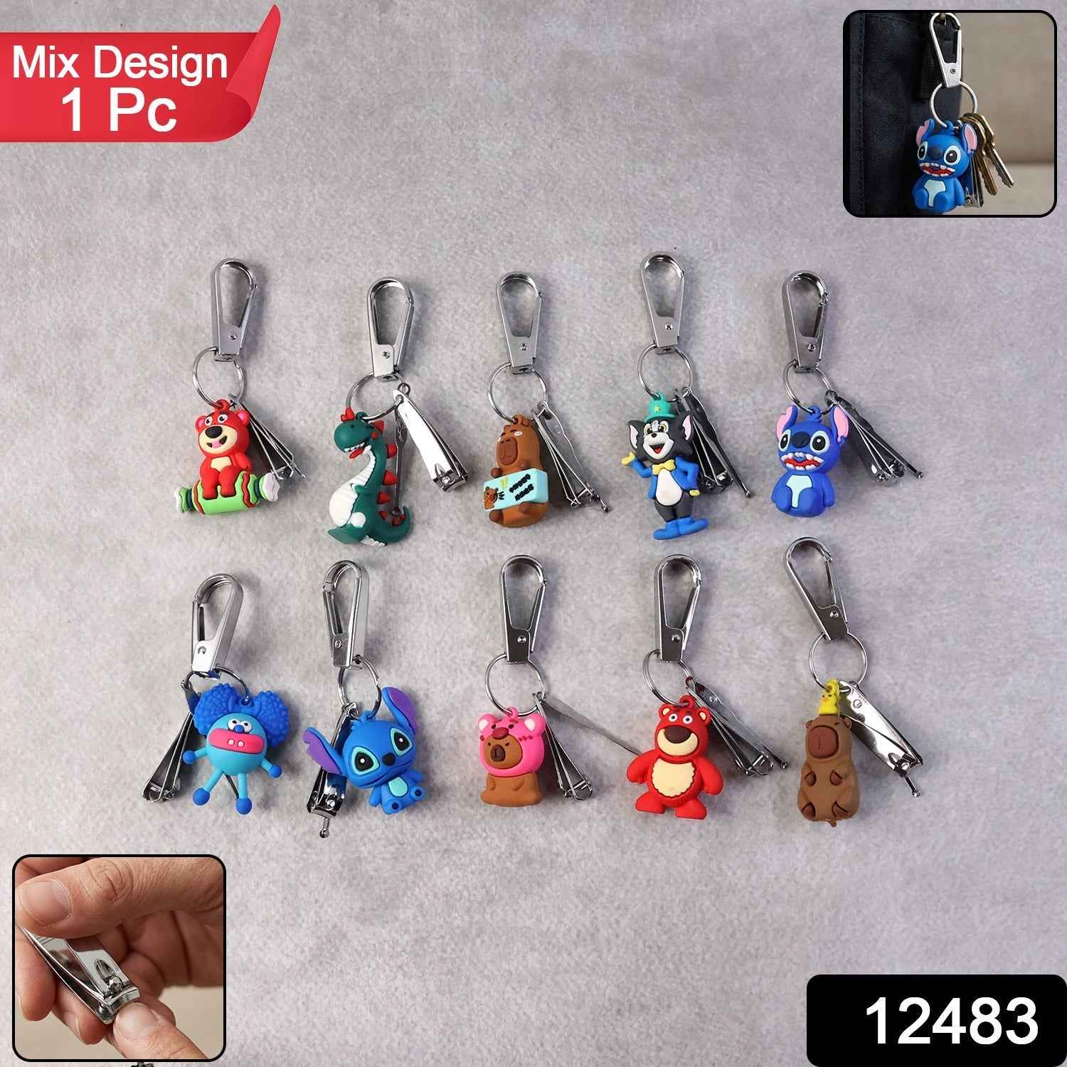 Cartoon Nail Cutter Keychain – Compact Mini Nail Clipper