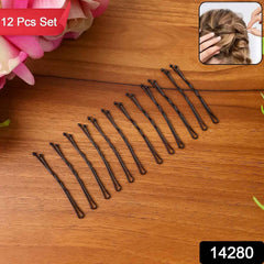 Hair Bobby Pins – Strong Grip Non-Slip Metal Clips, 12 Pcs
