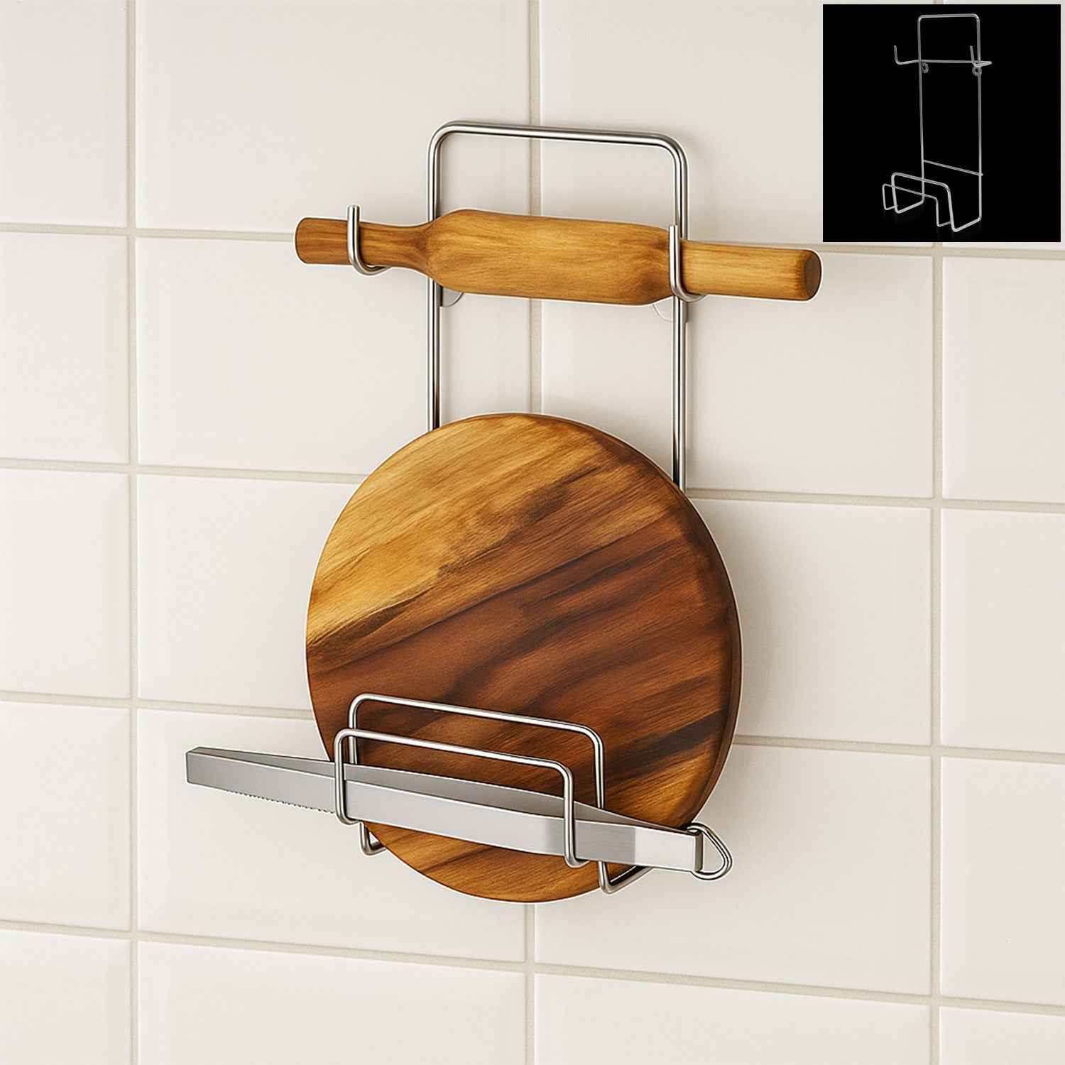 Stainless Steel Chakla Belan Chimta Stand – Kitchen Organizer | CookAura