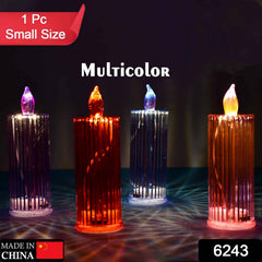 LED Crystal Candle – Glitter Swirling Multicolor Decor | Styleva