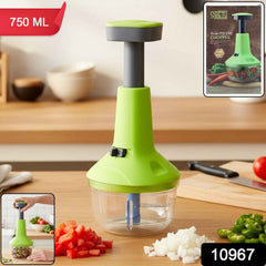 Push-Down Vegetable Chopper – 750 ml High Capacity Manual Cutter
