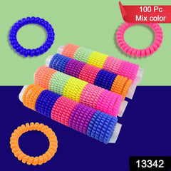 Telephone Wire Hair Bands – 100 Pcs, No-Crease | Calm & Curl