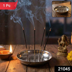 Stainless Steel Agarbatti Stand – Multi-Stick Lotus Incense Holder