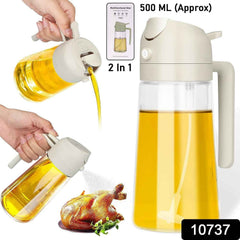Glass Oil Dispenser Bottle – 2-in-1 Pour & Spray, 500 ml
