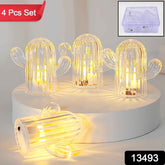 Cactus LED Night Light – Warm Glow, 4 Pcs Set | Indo Glow