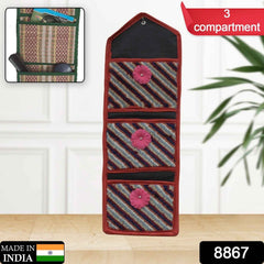 Foldable Hanging Organizer – 3 Pocket Wall Holder | Indo Glow