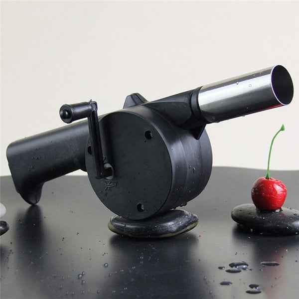 BBQ Air Blower Fan – Portable Hand Crank for Charcoal Grills | Velvet Wheels