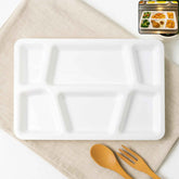 Plastic Multi-Compartment Meal Serving Tray – 6 Sections for Neat Portioning