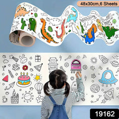 Educational Coloring Roll – Giant Ocean-Themed Art Paper for Kids