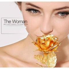 Gold Plated Artificial Rose – Eternal Love Decor Gift