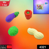 Kids Erasers Set – Fun Fruit & Veggie Designs | TinyTrendy
