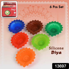 Silicone Diya Set (6 Pcs) – Reusable Diwali Lamps | Giftoiza