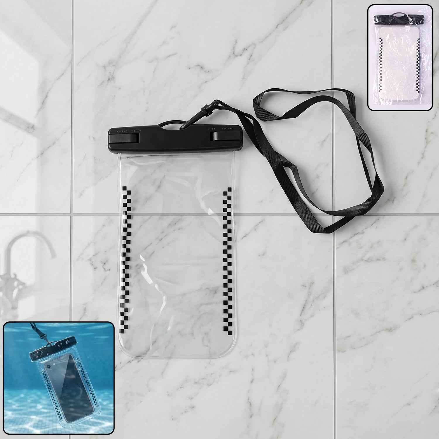 Waterproof Mobile Pouch Ð Universal fit with waterproof seal and lanyard