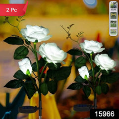 Solar Garden Decorative Flower Lights – Set of 2 LED Roses