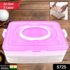 32-Grid Egg Tray with Lid & Handle – 2-Layer Egg Storage | Organivo