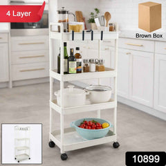 4 Layer Kitchen Trolley with Wheels – Multipurpose Storage Organizer