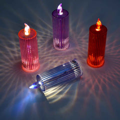LED Crystal Candle – Glitter Swirling Multicolor Decor | Styleva