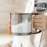Plastic Flour Sieve Cup – Fine Mesh Filter with Handle for Baking
