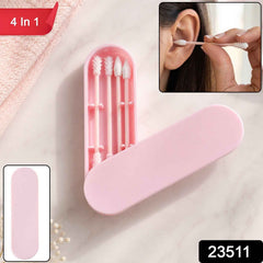 4 In 1 Reusable Silicone Ear Swab Set with Case Washable Ear Buds (1 Set)