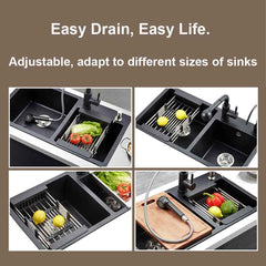 Expandable Dish Drainer – Stainless Steel Over Sink Rack | CookAura