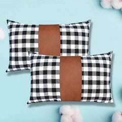Pillow Covers – Leather & Cotton, 19x12 Inch (2 Pc) | Styleva