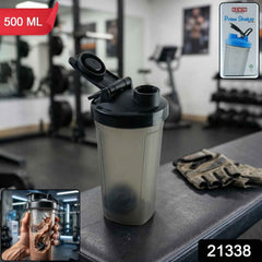 500 ml Plastic Gym Shaker Bottle – Leakproof with Mixing Ball