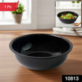 6-Inch Black Plastic Serving Bowl – Deep & Durable Design