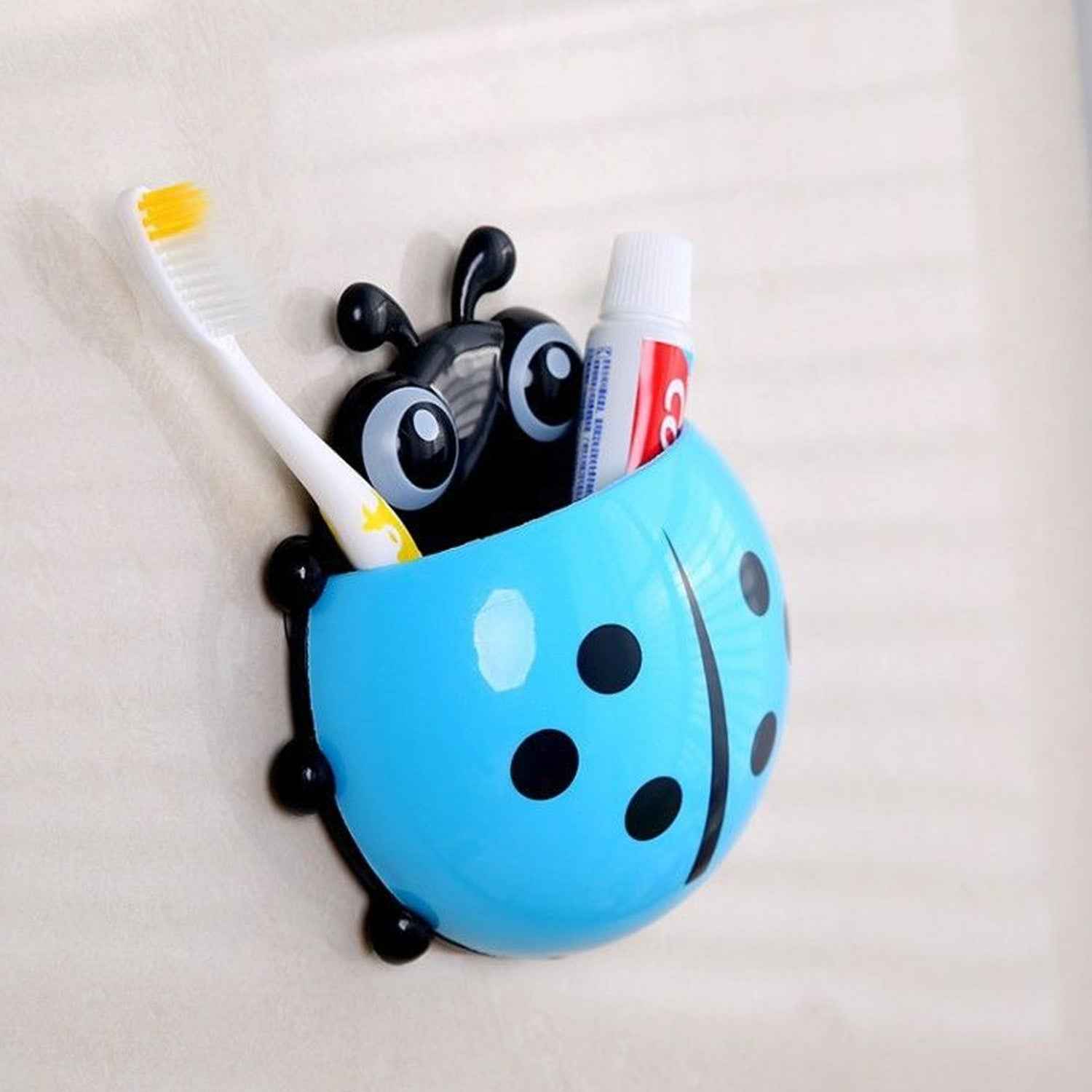 Ladybug Toothbrush Holder – Suction Hook Bathroom Organizer | BrushedUp