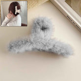Plush Hair Claw Clip – Soft, Non-Slip & Stylish | Calm & Curl