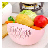 Rice Strainer Bowl – Thick Plastic Drainer with Handle | Indo Glow