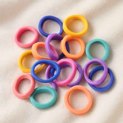 Mini Hair Ties – Colourful 30 Pcs Set for Kids | Calm & Curl