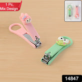Kids nail clipper with cute cartoon animal handle for safe grooming