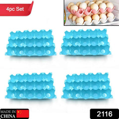 Plastic Egg Trays – 15-Cavity Stackable Storage (4 Pc) | Organivo