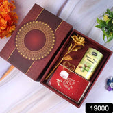 Valentine’s Day Gift Box – Heart Light, Chocolates & Golden Flower | Giftoiza