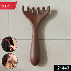Wooden Head & Neck Scalp Massager – Handheld Stress Relief Tool