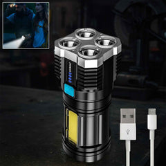 Rechargeable Torch Light – 800 Lumens, 4-LED | Indo Glow